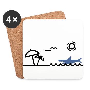 Shark - Untersetzer (4er-Set) - Weiß - Vorne