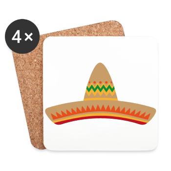 sombrero - Dessous de verre (lot de 4) - blanc - Devant