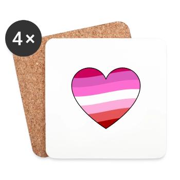 Fierté lesbienne - Dessous de verre (lot de 4) - blanc - Devant