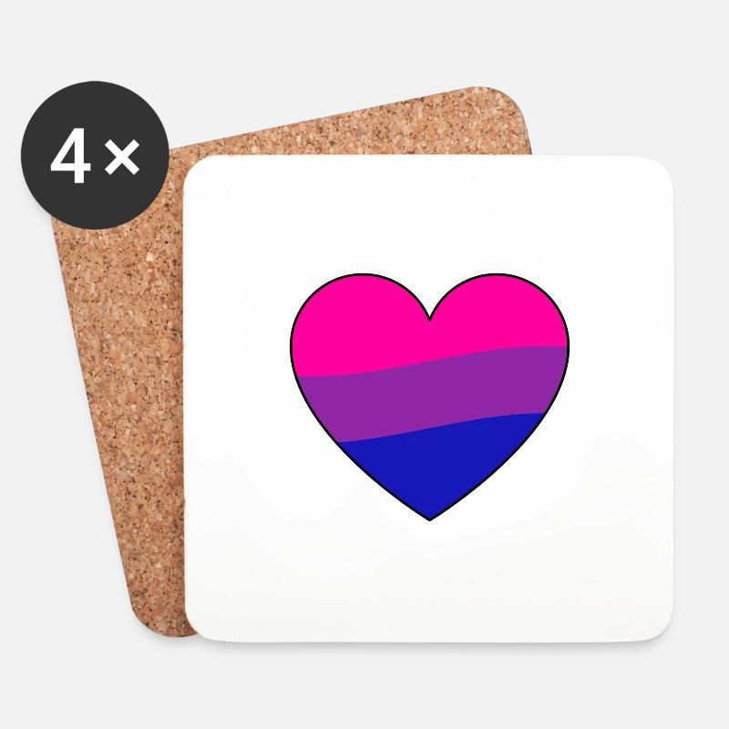 Pride Bisexual - Untersetzer (4er-Set) - Weiß