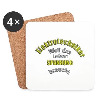 Lustiger Spruch Elektrotechniker - Untersetzer (4er-Set) - Weiß - Vorne