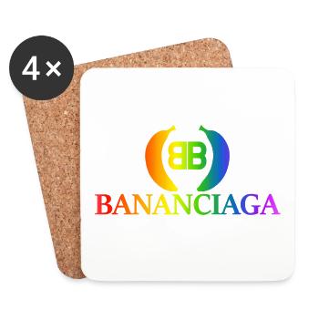 Bananciaga color - Dessous de verre (lot de 4) - blanc - Devant