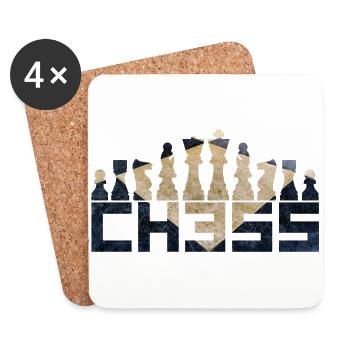 Schach - Untersetzer (4er-Set) - Weiß - Vorne
