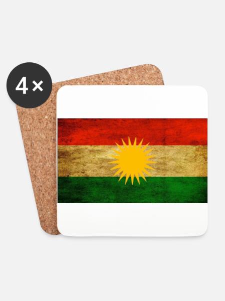 Kurdistan - Untersetzer (4er-Set) - Weiß
