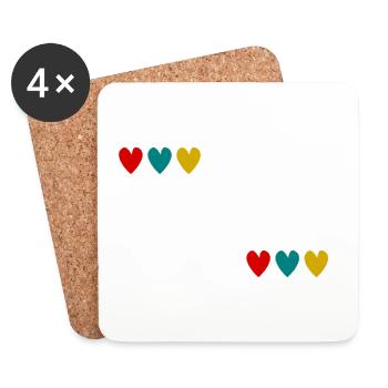 Birthday. HAPPY BIRTHDAY. Happy birthday. - Coasters (set of 4) - white - Front