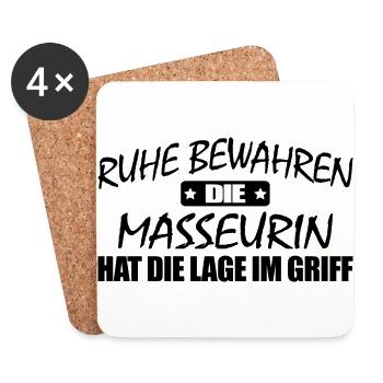 Masseurin-Ruhe bewahren-entspann dich - Untersetzer (4er-Set) - Weiß - Vorne
