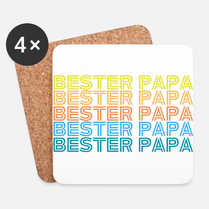 Bester Papa - Untersetzer (4er-Set) - Weiß
