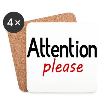 Attention please - Coasters (set of 4) - white - Front