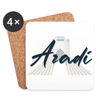 Azadi Tower - Persian Art (Iran) - Coasters (set of 4) - white - Front