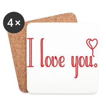 I love you - Coasters (set of 4) - white - Front
