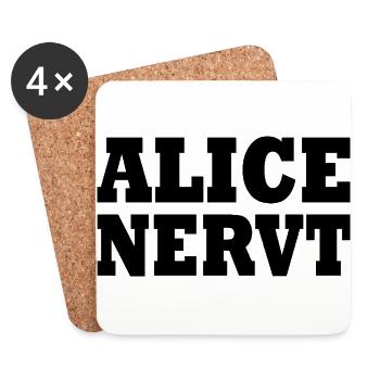 Alice est agaçante - Dessous de verre (lot de 4) - blanc - Devant
