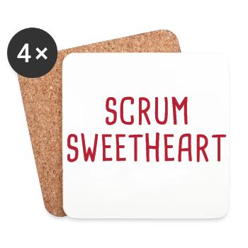 Scrum Master Saint-Valentin Chérie - Dessous de verre (lot de 4) - blanc - Devant