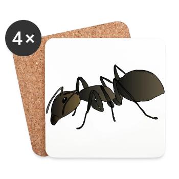 Fourmi - Dessous de verre (lot de 4) - blanc - Devant