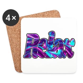 RELAX - Coasters (set of 4) - white - Front