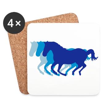 Drei Pferde im Galopp - Untersetzer (4er-Set) - Weiß - Vorne
