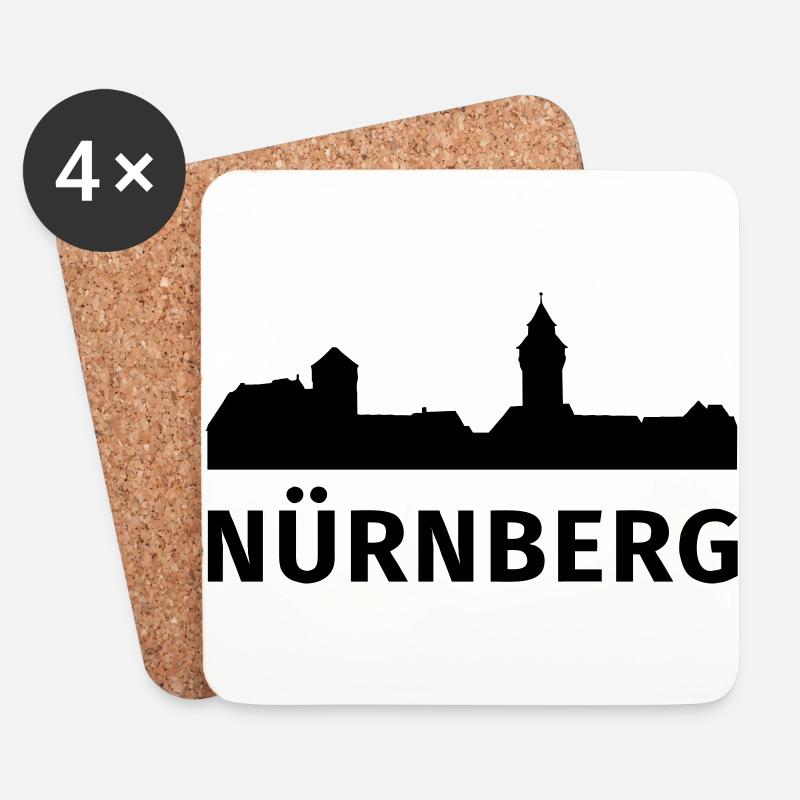 Nürnberg - Untersetzer (4er-Set) - Weiß