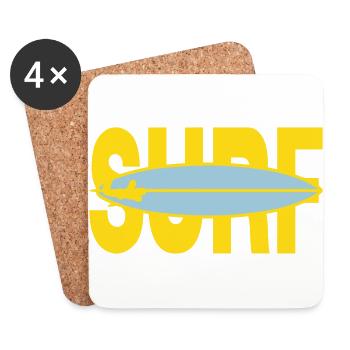 Surf - Dessous de verre (lot de 4) - blanc - Devant