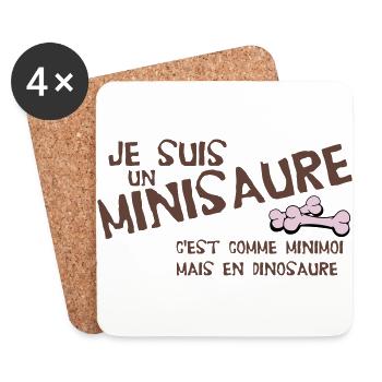 Je suis un minisaure - Coasters (set of 4) - white - Front