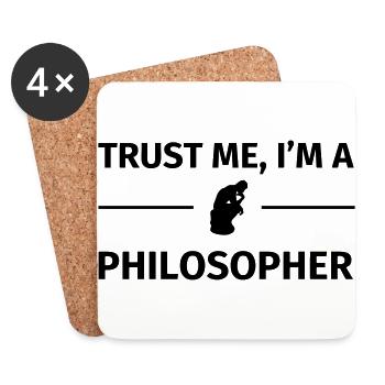 Trust me I'm a Philosopher - Coasters (set of 4) - white - Front