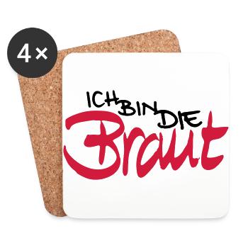 Ich bin die Braut - Untersetzer (4er-Set) - Weiß - Vorne