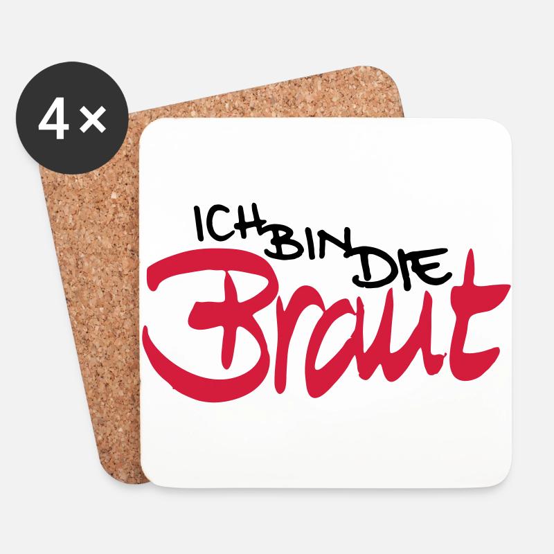 Ich bin die Braut - Untersetzer (4er-Set) - Weiß
