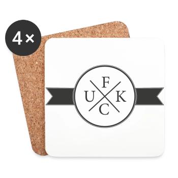 F/U/C/K Logo - Coasters (set of 4) - white - Front