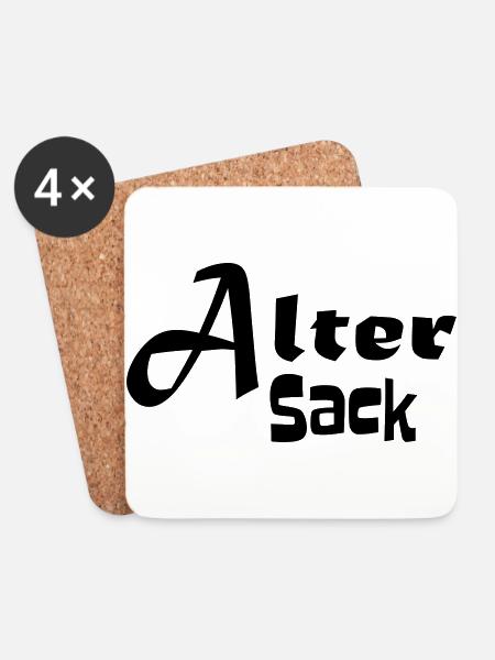 Alter Sack - Untersetzer (4er-Set) - Weiß