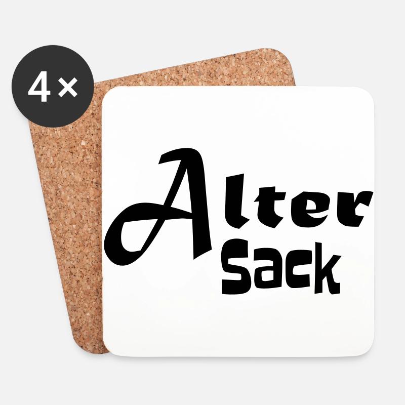 Alter Sack - Untersetzer (4er-Set) - Weiß
