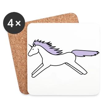 unicorn - Coasters (set of 4) - white - Front