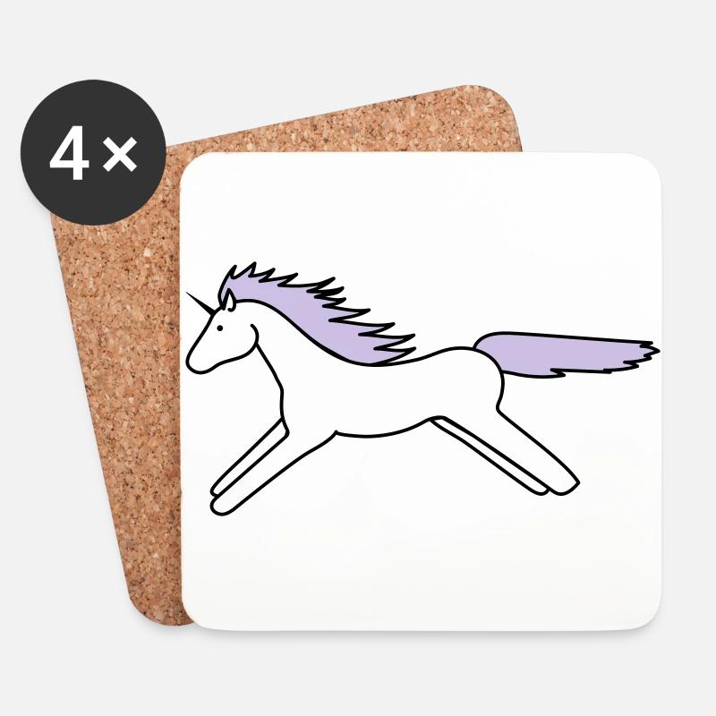 Einhorn - Untersetzer (4er-Set) - Weiß