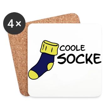 Coole Socke - Untersetzer (4er-Set) - Weiß - Vorne