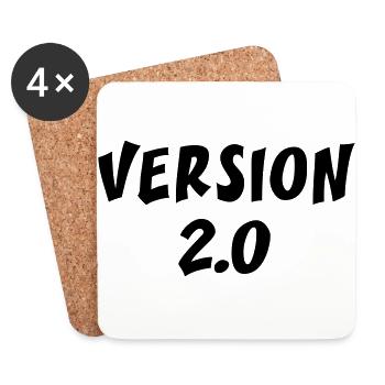 Version 2.0 - Untersetzer (4er-Set) - Weiß - Vorne
