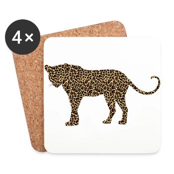 cheetah cat jaguar leopard ocelot cheetah wildcat53 - Coasters (set of 4) - white - Front