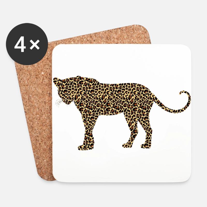 cheetah cat jaguar leopard ocelot gepard wildcat53 - Untersetzer (4er-Set) - Weiß