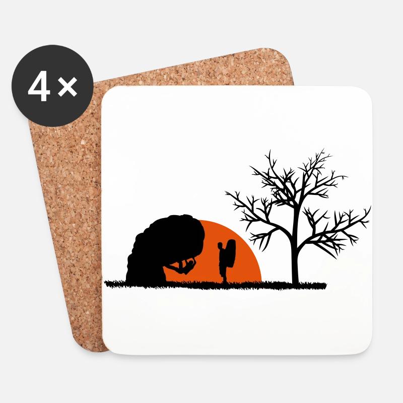 Boulderer im Sonnenuntergang - Untersetzer (4er-Set) - Weiß