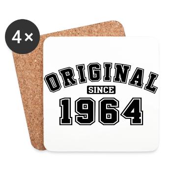 Depuis 1964, année d'origine Anniversaire Anniversaire - Dessous de verre (lot de 4) - blanc - Devant