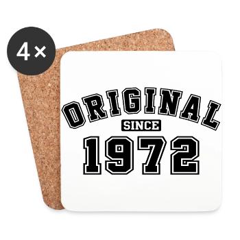 Depuis 1972 Année d'origine Anniversaire Anniversaire - Dessous de verre (lot de 4) - blanc - Devant