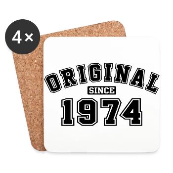 Original Since 1974 Vintage Birthday Birthday - Coasters (set of 4) - white - Front