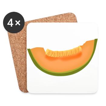 melon watermelon watermelon veggie gemues - Coasters (set of 4) - white - Front