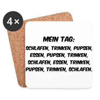 Mein Tag als Baby To Do Liste - Untersetzer (4er-Set) - Weiß - Vorne