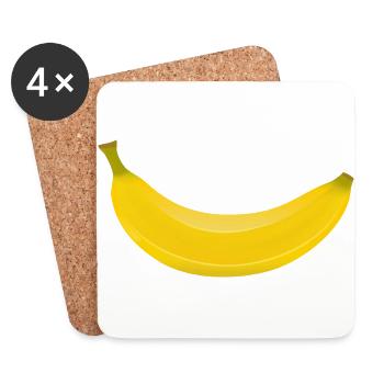 Banana Fruit Food Gift Idea - Coasters (set of 4) - white - Front