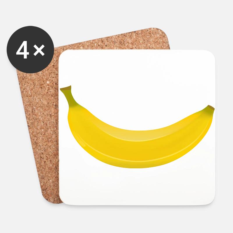 Banane Frucht Essen Geschenkidee - Untersetzer (4er-Set) - Weiß