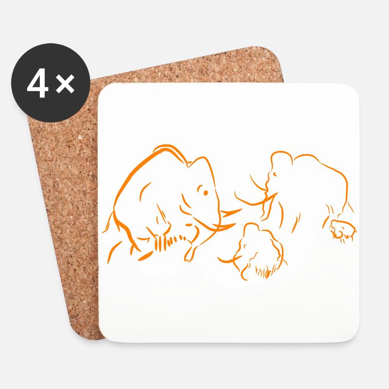 Familie Mammut - Untersetzer (4er-Set) - Weiß