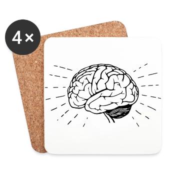 Brain Brain Brain Brain medicine surgery idea - Coasters (set of 4) - white - Front