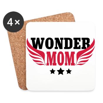 Wonder mom - mutter - Untersetzer (4er-Set) - Weiß - Vorne