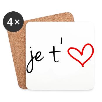 I Love You - Coasters (set of 4) - white - Front