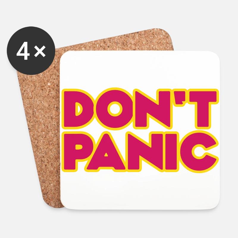 Don't Panic 2zeilig - Untersetzer (4er-Set) - Weiß