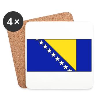 Bosnia and Herzegovina flag - Coasters (set of 4) - white - Front