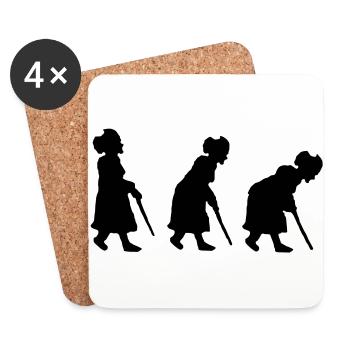 grandma re-evolution - Coasters (set of 4) - white - Front