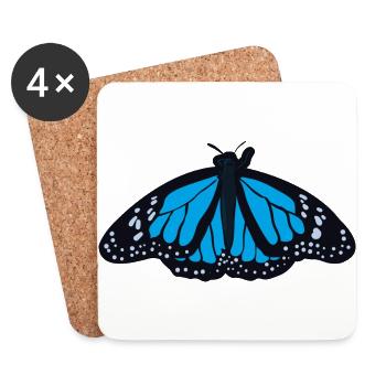 Blue admiral butterfly butterfly insect - Coasters (set of 4) - white - Front